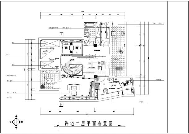 商用房建筑cad施工图-图二