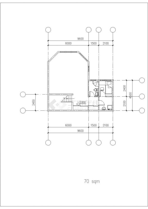 某地中海风格别墅建筑施工CAD参考图-图一