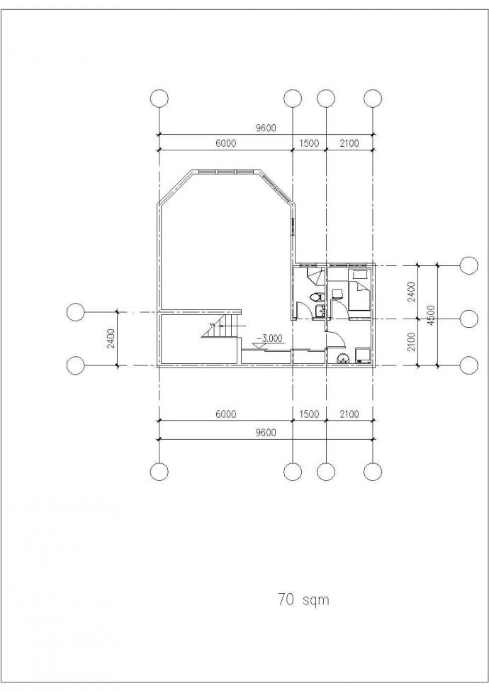 某地中海风格别墅建筑施工CAD参考图_图1