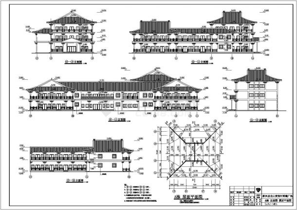 广东某度假中心仿古建筑设计施工图-图一