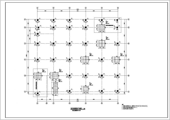 某地区六层框架厂房结构设计施工图纸_图1