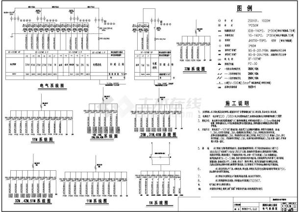 某电器公司生厂车间电气施工图（共9张）-图一