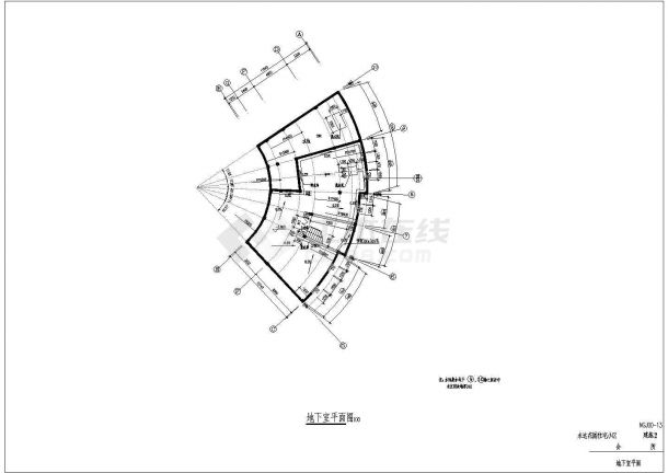 武汉某地方住宅小区会所建筑CAD平面布置参考图-图二