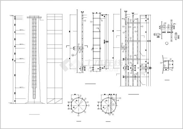 某地大型60米高钢烟囱设计CAD-图一