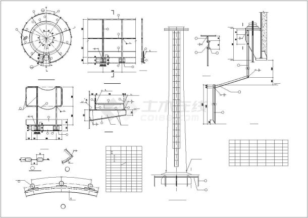 某地大型60米高钢烟囱设计CAD-图二