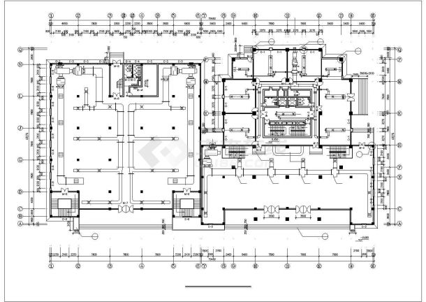 大楼空调和防排烟系统规划CAD布置图-图二