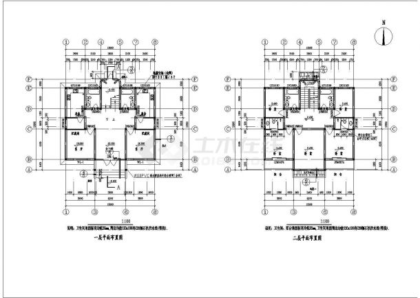 一套小型私人别墅建筑图（含设计说明）-图二