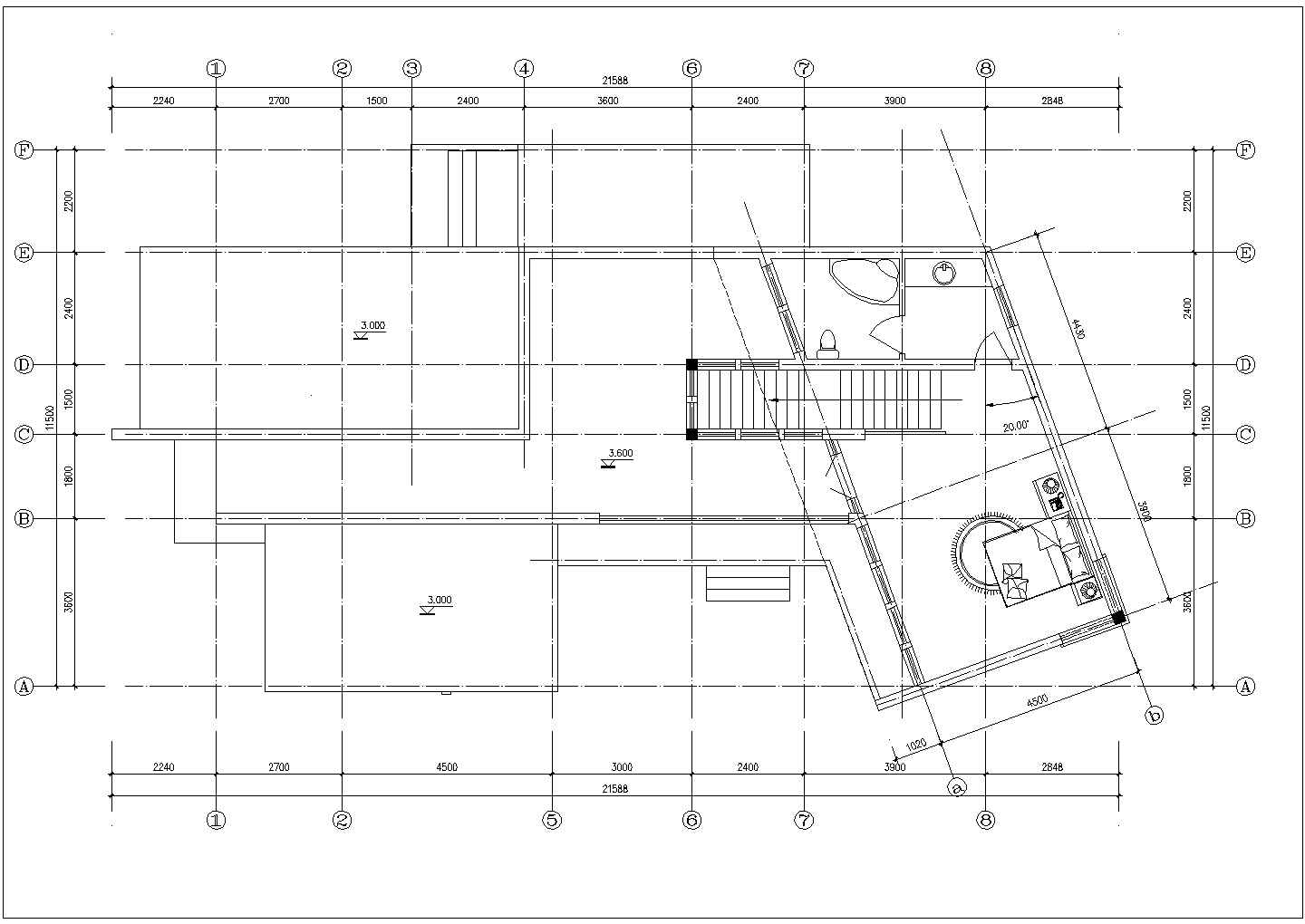 某小区现代别墅方案建筑CAD参考图