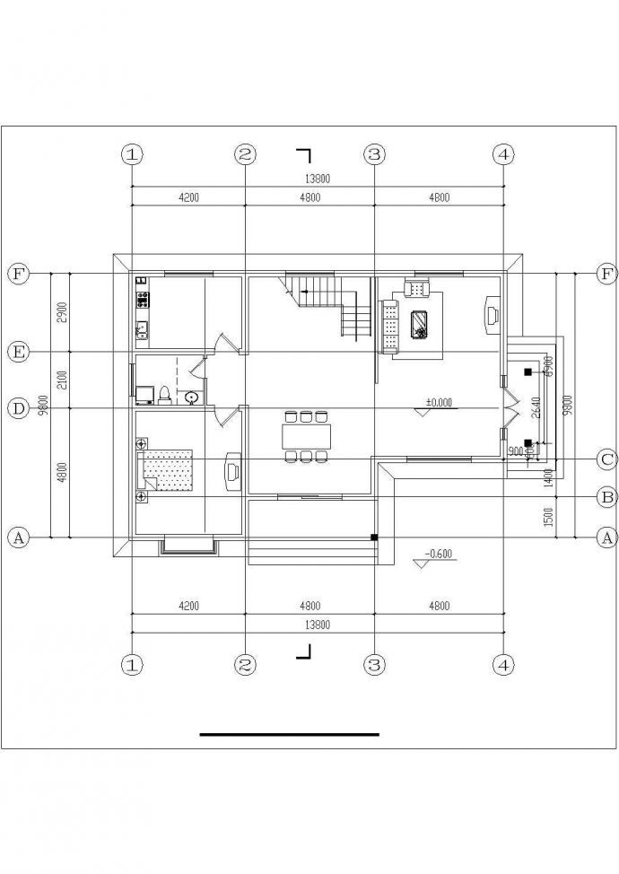 乡村别墅建筑CAD参考图_图1