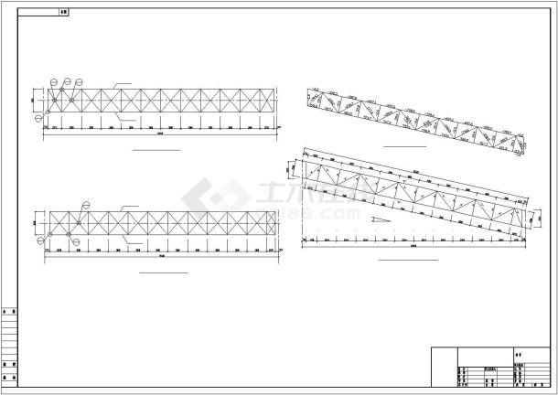 某工厂钢结构通廊结构施工CAD图-图一