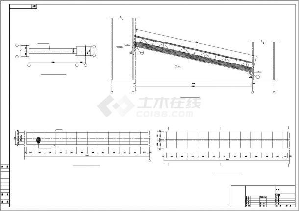 某工厂钢结构通廊结构施工CAD图-图二