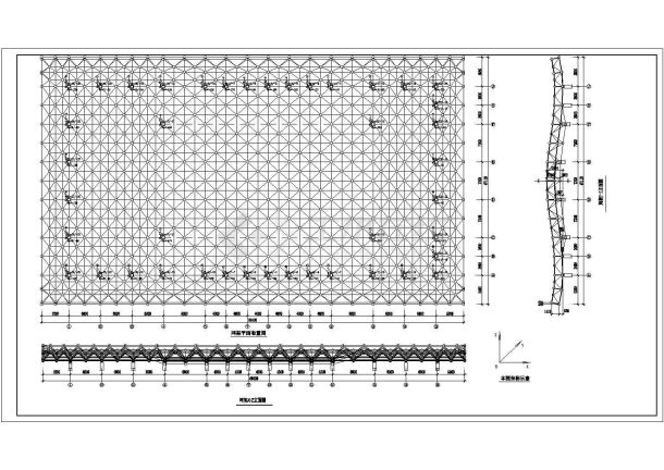 某地一网架结构体育馆屋面结构施工图-图二