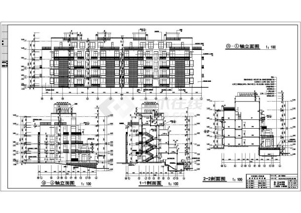 【重庆】某小区三层带跃层花园洋房建筑设计施工图-图一