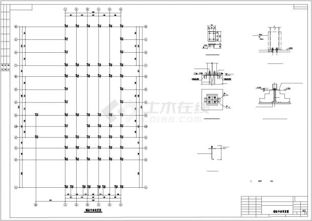 [辽宁]地上单层排架结构大型汽车展厅结构施工图-图一