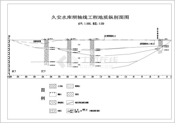 某处的小型的水库除险加固工程初步设计图纸-图二