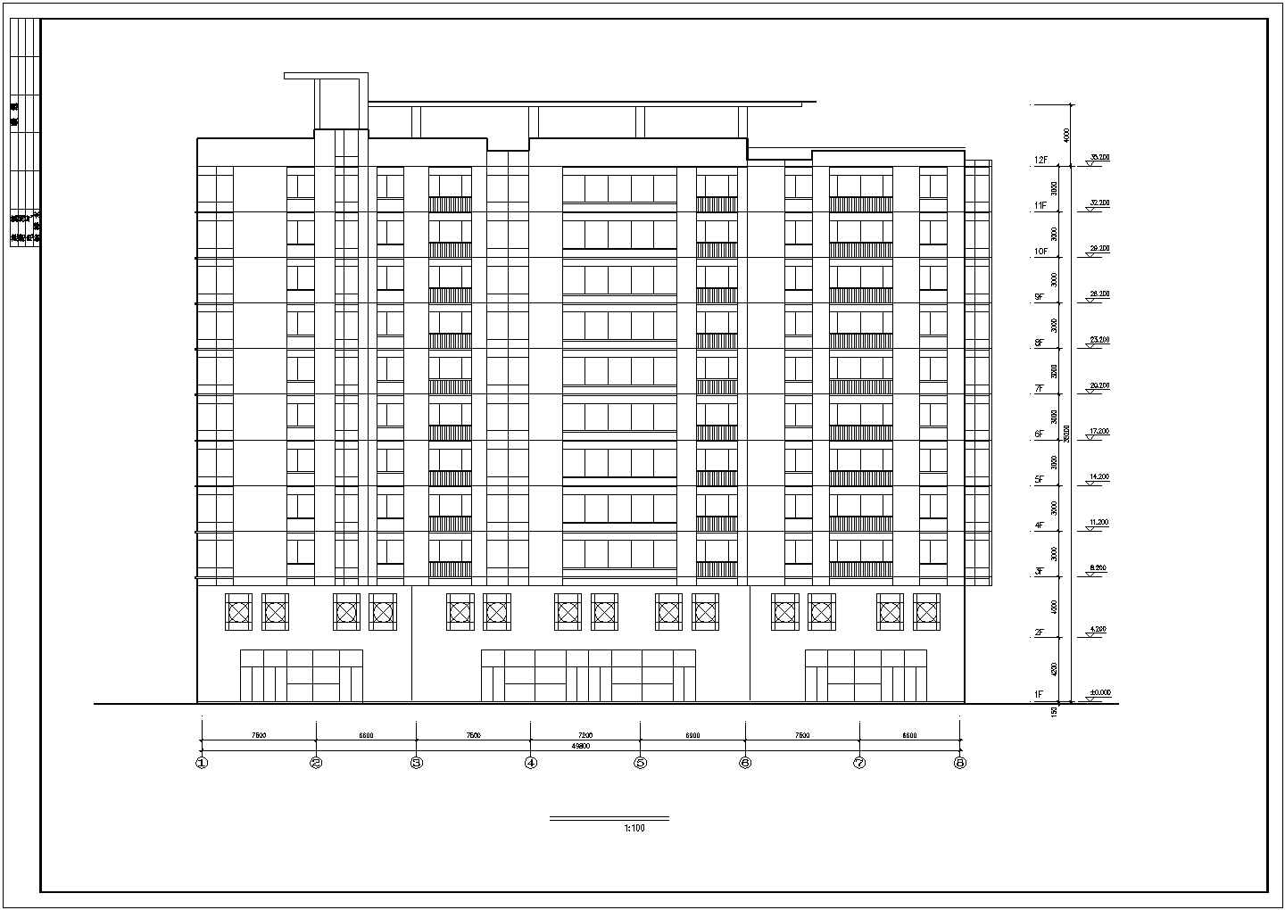 某地区板式小高层建筑方案CAD参考图纸