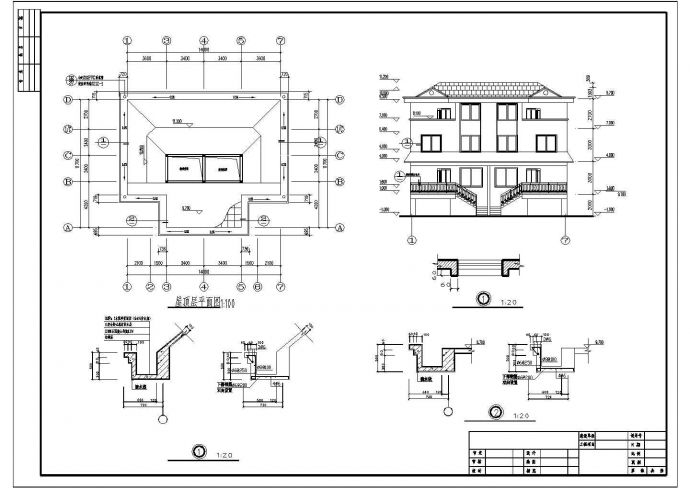 某地住宅小区双联排别墅建筑设计施工图_图1