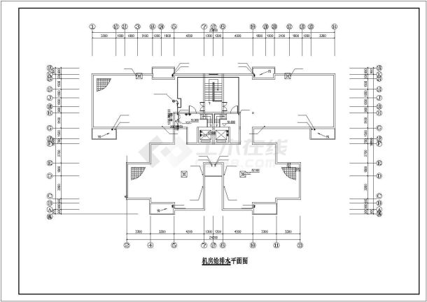 某地多层居民楼给排水施工CAD图-图二