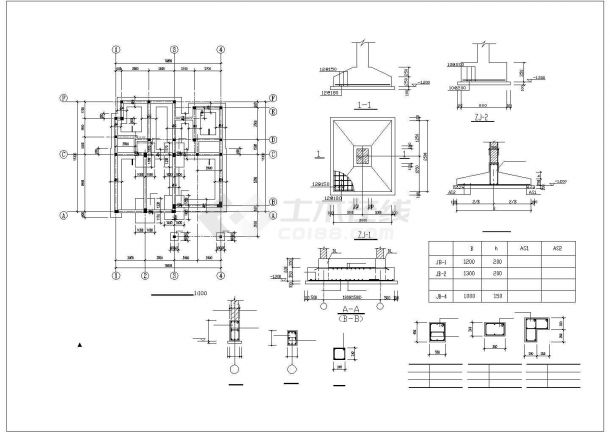 石首市框架结构别墅CAD布置图-图一
