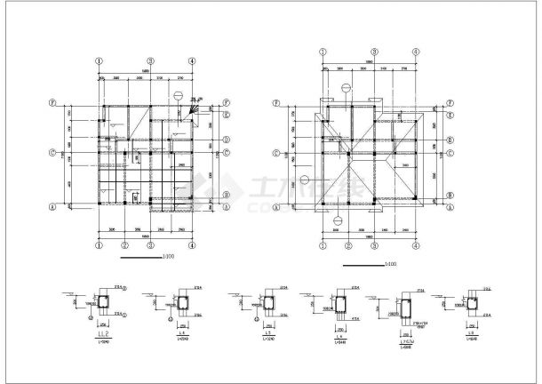 石首市框架结构别墅CAD布置图-图二