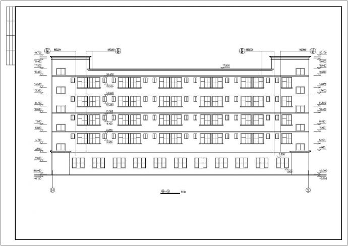 某小型公司宿舍楼建筑设计CAD图_图1