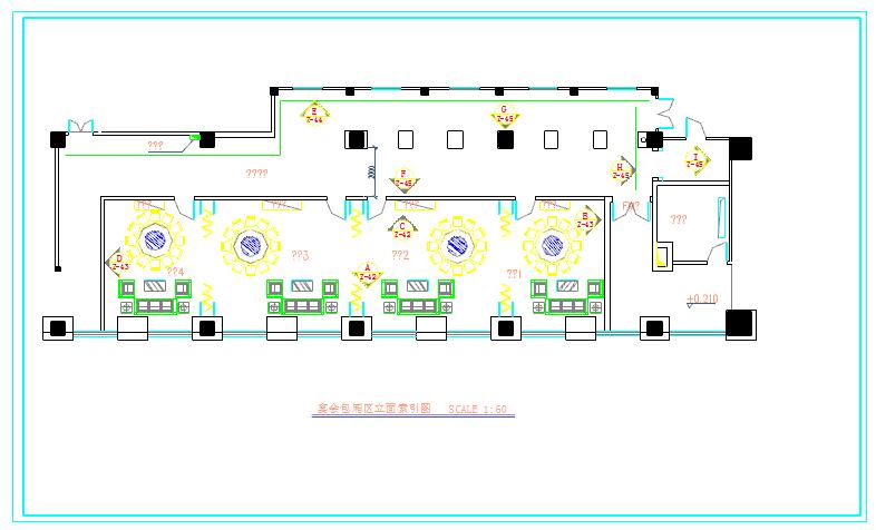 酒店宴会厅详细装修施工CAD图