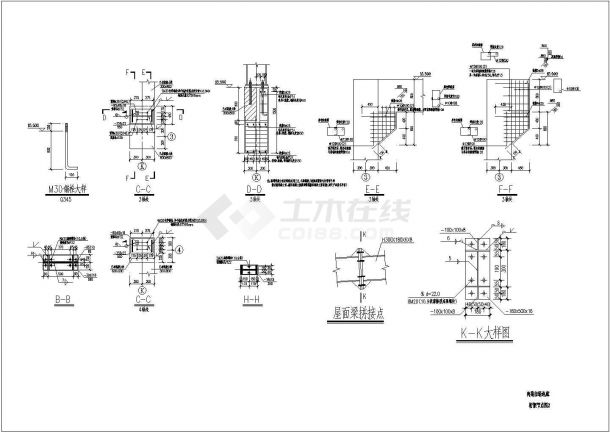 广州某23m跨钢桁架结构通廊设计图纸-图二