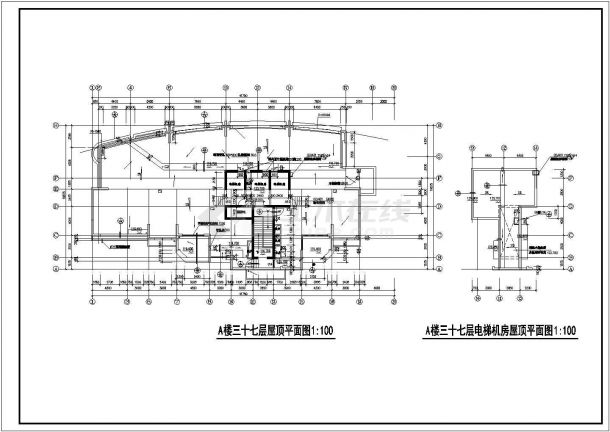 高层层住宅楼建筑CAD平面布置参考图-图二