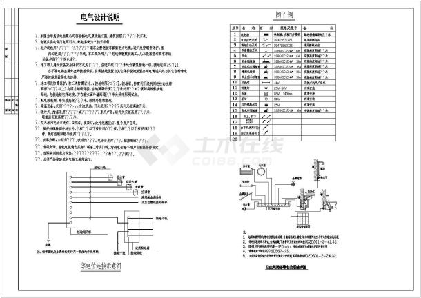 多层宿舍楼简单电气cad施工图（共4张）-图一