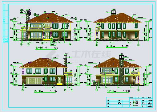某地两层框架结构别墅建筑、结构施工图-图二