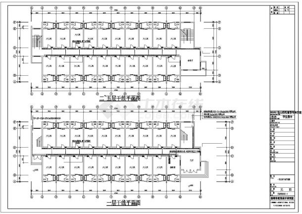 小规模学生住宿楼电气系统规划CAD布置图-图二