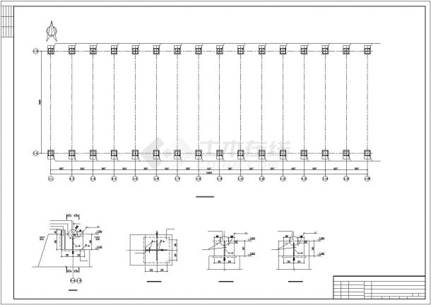 某厂原煤堆棚网架CAD规划参考图-图一