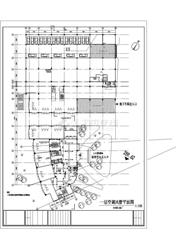 培训中心空调结构cad立面图-图一