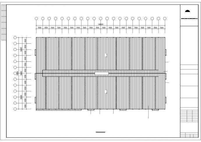 [福建]单层三跨门刚结构石业公司厂房结构施工图_图1