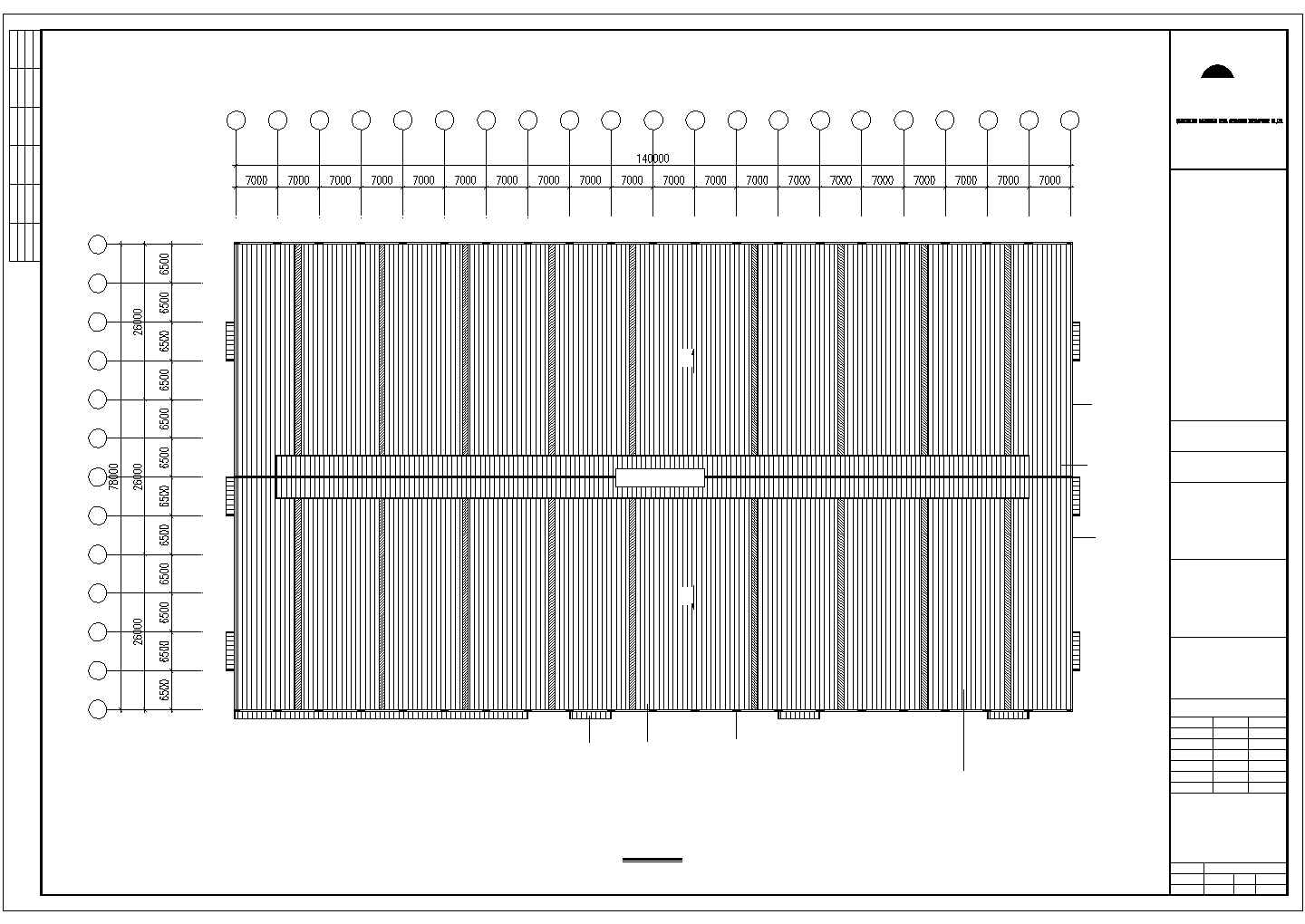 [福建]单层三跨门刚结构石业公司厂房结构施工图