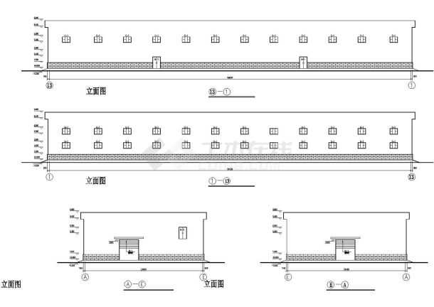 超市二层钢结构CAD示意图-图一