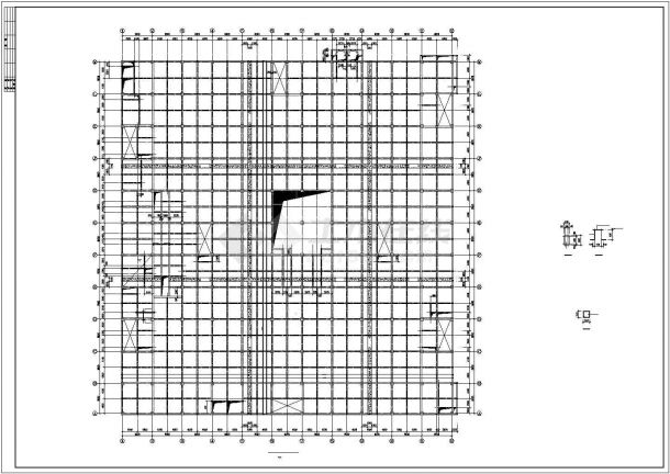 西安某框架商场结构CAD平面布置参考图-图一