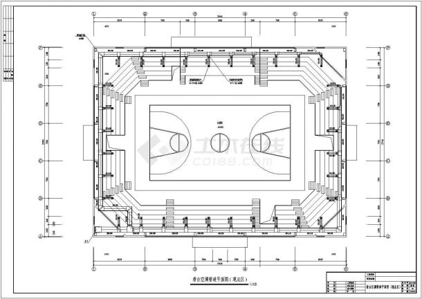 长春市某篮球馆空调施工剖面CAD参考图-图一