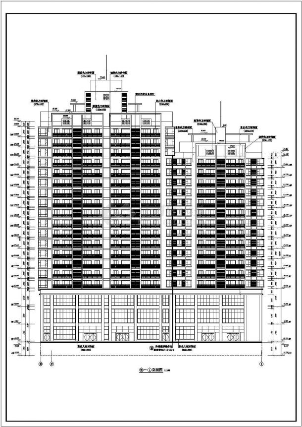 重庆市某18层和21层的高层商住楼建筑和结构施工图-图二