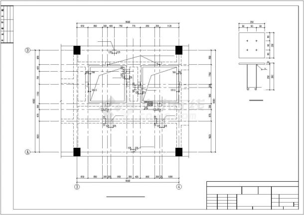 某混凝土框架厂房建筑结构设计图-图一