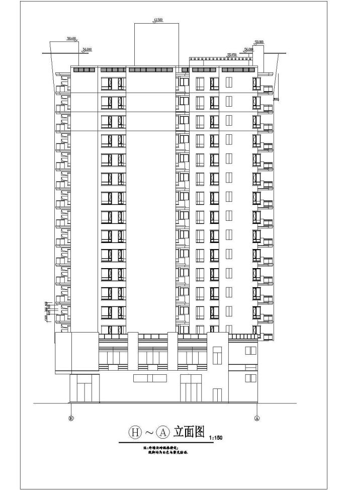 某小区高层住宅楼建筑设计图（共13张）_图1
