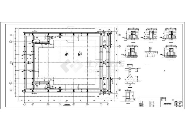 某地二层框架结构大礼堂结构施工图-图一