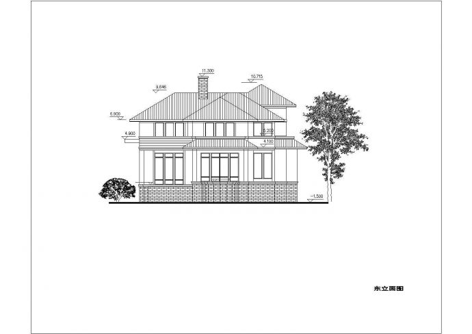 某豪华欧式别墅建筑设计图纸_图1