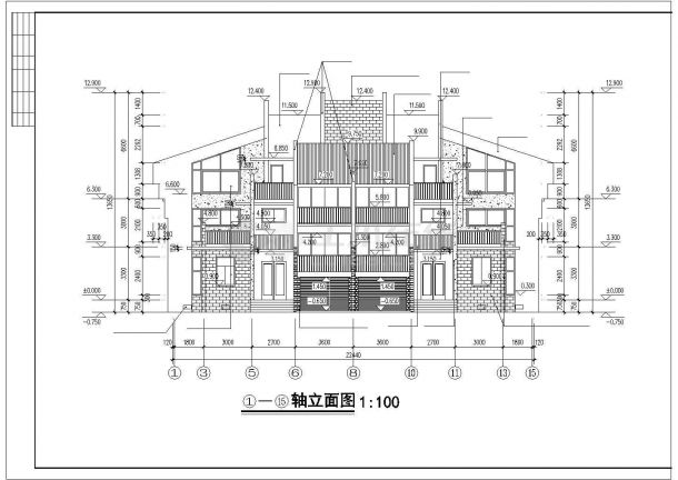 某哥特式别墅建筑设计施工图-图一