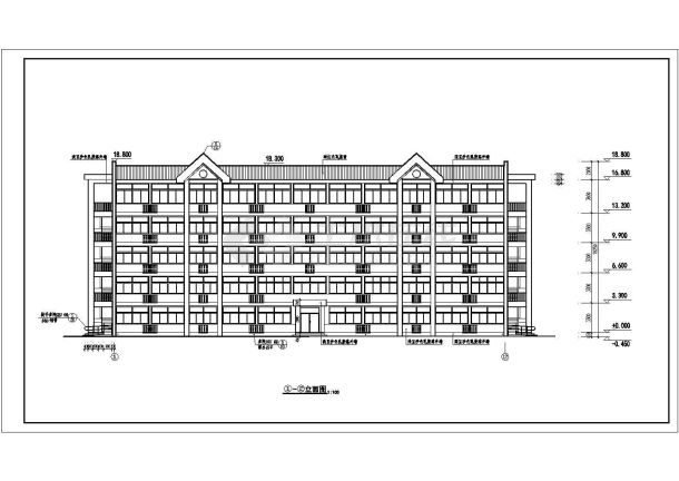 某多层宿舍楼建筑施工设计图-图一