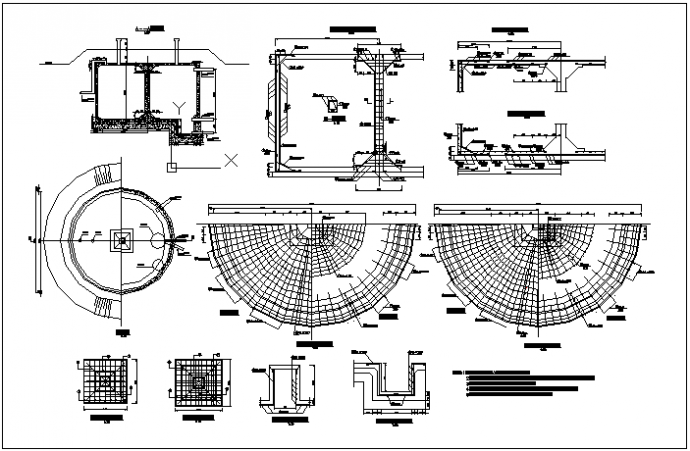 100T砼圆型蓄水池结构图纸_图1