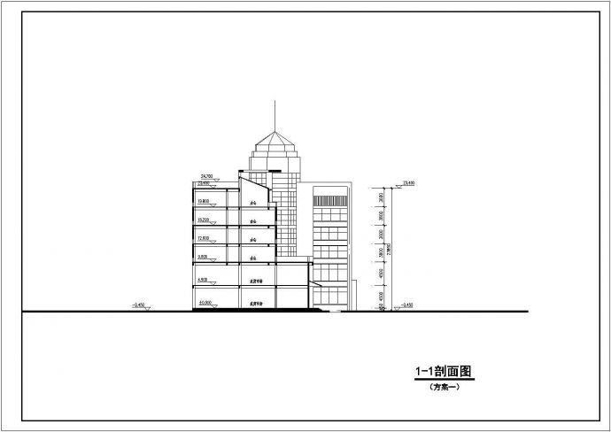 某地六层框架结构办公建筑方案设计_图1