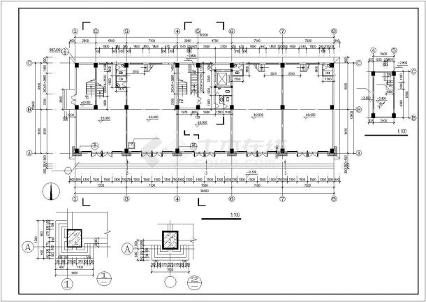 某高层写字楼建筑设计施工CAD图-图二