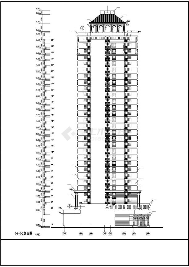 某高层综合楼全套建筑设计施工CAD图-图一