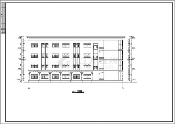 某地四层框架结构教学楼建筑施工图-图二